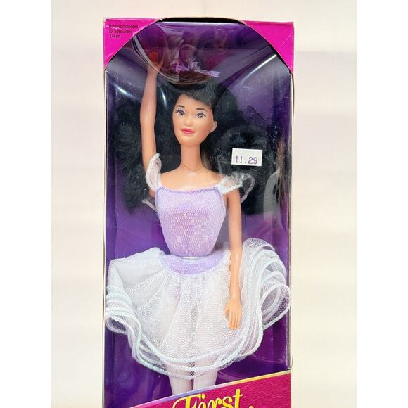 Vintage My First Barbie 11342 Mattel 1993 Leotard Tutu Easy to Dress Brunette - Picture 1 of 7